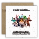 Kartka na urodziny dla dzieci minecraft alex czapeczki tort