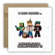 Kartka na urodziny urodzinowa dla dzieci minecraft alex steve tort