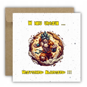 Kartka na urodziny dla dzieci Dragon Ball Z Son Goku