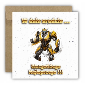 Kartka na urodziny dla dzieci Transformers Optimus