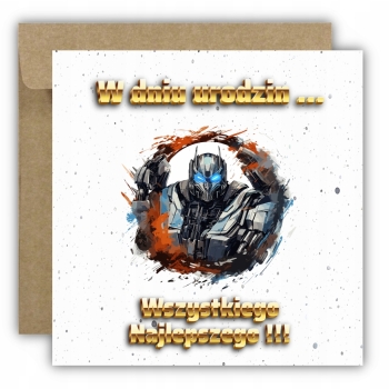 Kartka na urodziny dla dzieci Transformers Optimus