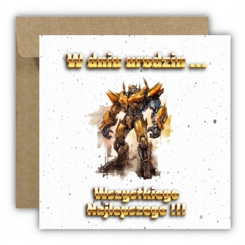 Kartka na urodziny dla dzieci Transformers Optimus