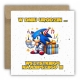 Kartka na urodziny urodzinowa dla dzieci Sonic X jeż tort prezent