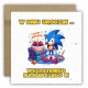 Kartka na urodziny dla dzieci Sonic X jeż tort prezent happy