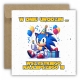 Kartka na urodziny dla dzieci Sonic X jeż balony prezent happy