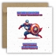 Kartka na urodziny dla dzieci kapitan ameryka avengers tarcza