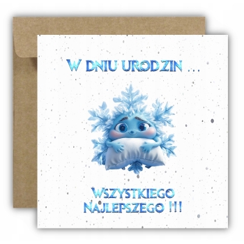 Kartka na urodziny urodzinowa dla dzieci kraina lodu elsa frozen śnieżynka