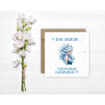 Kartka na urodziny dla dzieci kraina lodu elsa frozen bujna fryzura