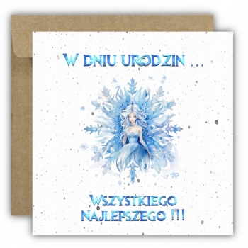 Kartka na urodziny dla dzieci kraina lodu elsa frozen kryształ lodu