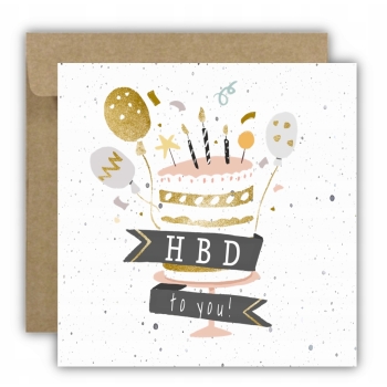 Kartka okolicznościowa na urodziny URODZINOWA Happy Birthday tort