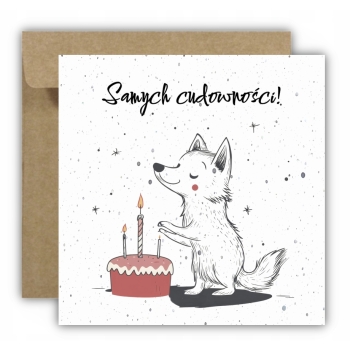 Kartka okolicznościowa na urodziny URODZINOWA Happy Birthday pies imieniny
