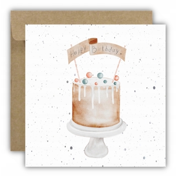 Kartka okolicznościowa na urodziny URODZINOWA Happy Birthday tort topper