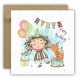 Kartka okolicznościowa na urodziny URODZINOWA Happy Birthday tort czapeczka
