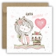 Kartka okolicznościowa na urodziny URODZINOWA Happy Birthday tort serce