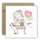 Kartka okolicznościowa na urodziny URODZINOWA Happy Birthday tort serduszka