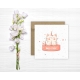 Kartka okolicznościowa na urodziny URODZINOWA Happy Birthday kotek z tortem