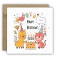 Kartka okolicznościowa na urodziny URODZINOWA Happy Birthday kotki ptaszek