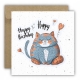 Kartka okolicznościowa na urodziny URODZINOWA Happy Birthday wielki kot