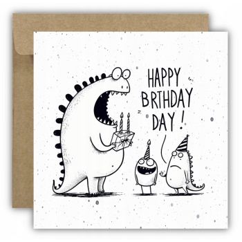 Kartka okolicznościowa na urodziny URODZINOWA Happy Birthday potworki