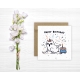 Kartka okolicznościowa na urodziny URODZINOWA Happy Birthday kotek torcik