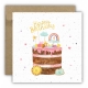 Kartka okolicznościowa na urodziny URODZINOWA Happy Birthday kolorowy tort