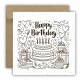 Kartka okolicznościowa na urodziny URODZINOWA Happy Birthday tort retro