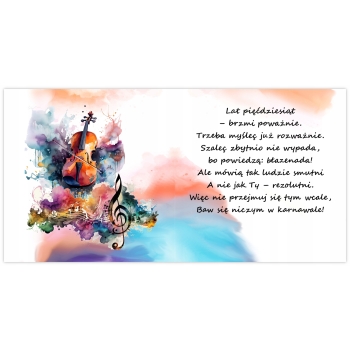 KARTKA NA 50 URODZINY MUZYKA INSTRUMENT JAZZ GITARA SAKSOFON + KOPERTA