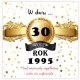 Kartka rocznikowa na 30 urodziny Rocznik 1995 Prezent PAMIĄTKA + KOPERTA