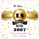 Kartka na 18 urodziny rocznik 2007 Prezent PAMIĄTKA + KOPERTA