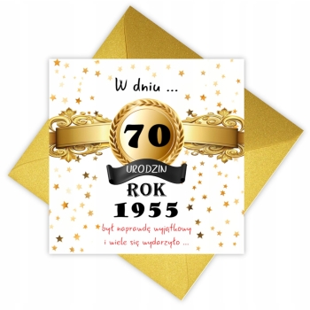 Kartka dla urodzonych w 1995 r na 70 urodziny Prezent + KOPERTA ZŁOTA