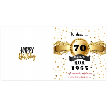 Kartka rocznikowa na 70 urodziny rocznik 1955 r Prezent PAMIĄTKA + KOPERTA