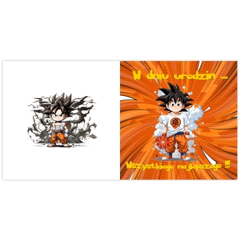 KARTKA NA URODZINY DRAGON BALL DLA DZIECI PAMIĄTKA + KOPERTA EKO