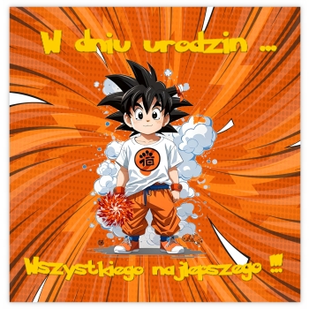 KARTKA NA URODZINY DRAGON BALL DLA DZIECI PAMIĄTKA + KOPERTA