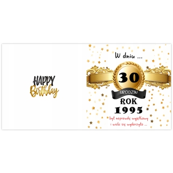 Kartka dla urodzonych w 1995 r na 30 urodziny Prezent + KOPERTA EKO