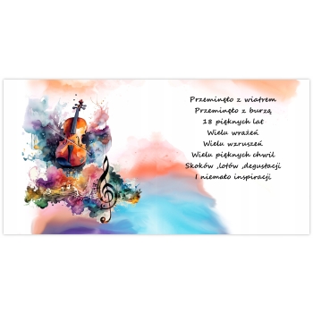KARTKA NA 18 URODZINY MUZYKA INSTRUMENT JAZZ GITARA SAKSOFON + KOPERTA