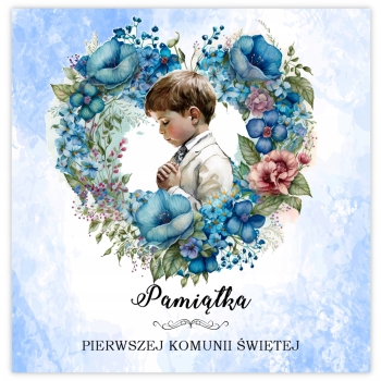 PAMIĄTKA kartka z życzeniami dla chłopca Pierwsza Komunia Święta