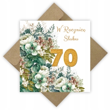 KARTKA NA 70 ROCZNICĘ ŚLUBU KAMIENNE GODY ROCZNICA ŚLUBU KOPERTA EKO