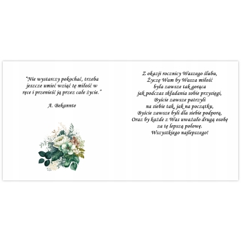 KARTKA NA 1 ROCZNICĘ ŚLUBU PAPIEROWE GODY ROCZNICA ŚLUBU KOPERTA EKO