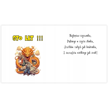 Kartka na urodziny urodzinowa dla dzieci Dragon Ball Z SonGoku Z ŻYCZENIAMI