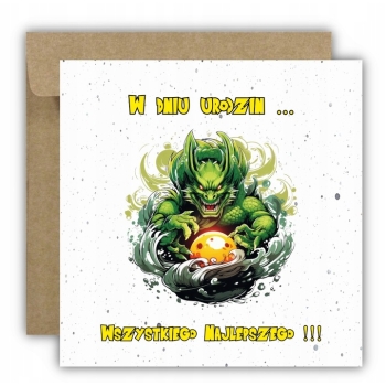 Kartka na urodziny urodzinowa dla dzieci Dragon Ball Z SonGoku Z ŻYCZENIAMI