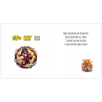 Kartka na urodziny urodzinowa dla dzieci Dragon Ball Z SonGoku Z ŻYCZENIAMI