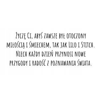 Kartka na urodziny urodzinowa dla dzieci Lilo i Stich czapki Z ŻYCZENIAMI