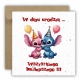 Kartka na urodziny urodzinowa dla dzieci Lilo i Stich czapki Z ŻYCZENIAMI