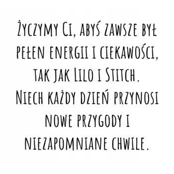 Kartka na urodziny urodzinowa dla dzieci Lilo i Stich czapki Z ŻYCZENIAMI