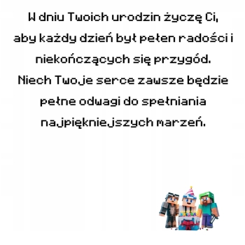 Kartka na urodziny urodzinowa dla dzieci minecraft Creeper Z ŻYCZENIAMI