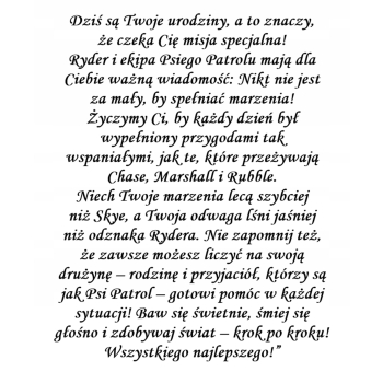 Kartka na urodziny dla dzieci psi patrol paw balony Chase Z ŻYCZENIAMI