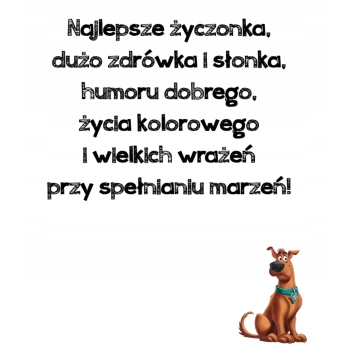 Kartka okolicznościowa na urodziny dla dzieci Scooby Doo Z ŻYCZENIAMI
