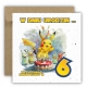 Kartka na 6 urodziny urodzinowa dla dzieci pokemon pikachu Z ŻYCZENIAMI