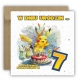 Kartka na 7 urodziny urodzinowa dla dzieci pokemon pikachu Z ŻYCZENIAMI