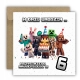 Kartka na 6 urodziny urodzinowa dla dzieci minecraft Creeper Z ŻYCZENIAMI